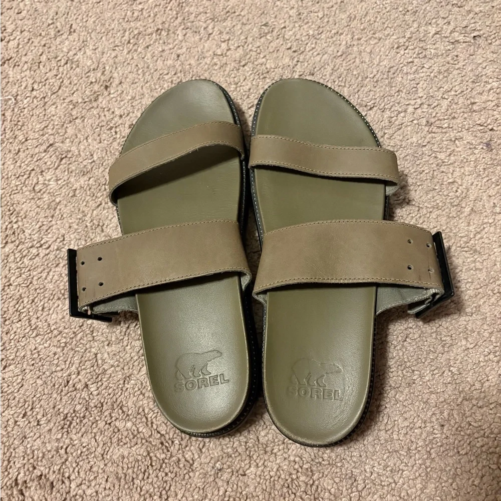 Sorel Roaming Buckle Slide Womens Size 9 Green - Picture 2 of 4